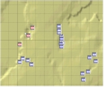 NATO symbol display of M1A1 company team and artillery battery